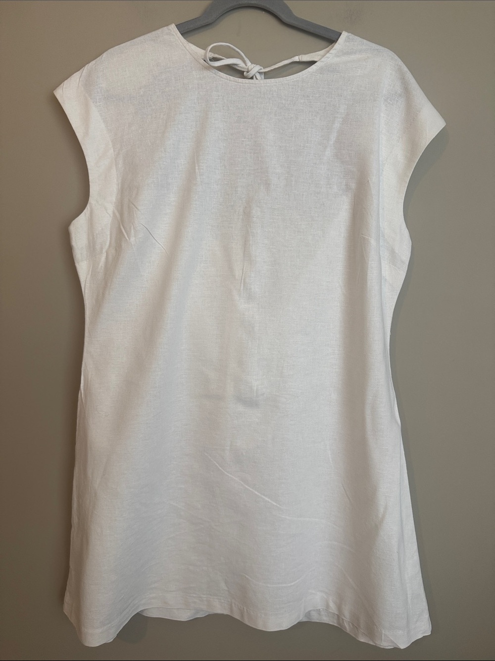 NWT- OPEN EDIT Linen Blend Shift Dress In White, size XL - Picture 2 of 11